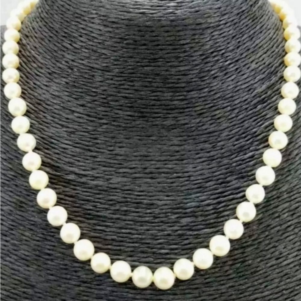3pc set Genuine freshwater pearls Hand tied Necklace w/ genuine pearl earrings - Picture 2 of 9